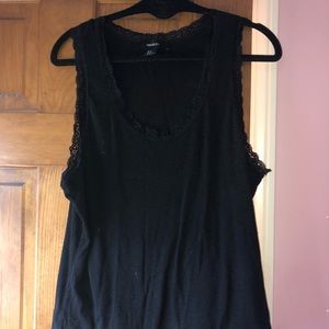 A black, lace tank top from Forever 21